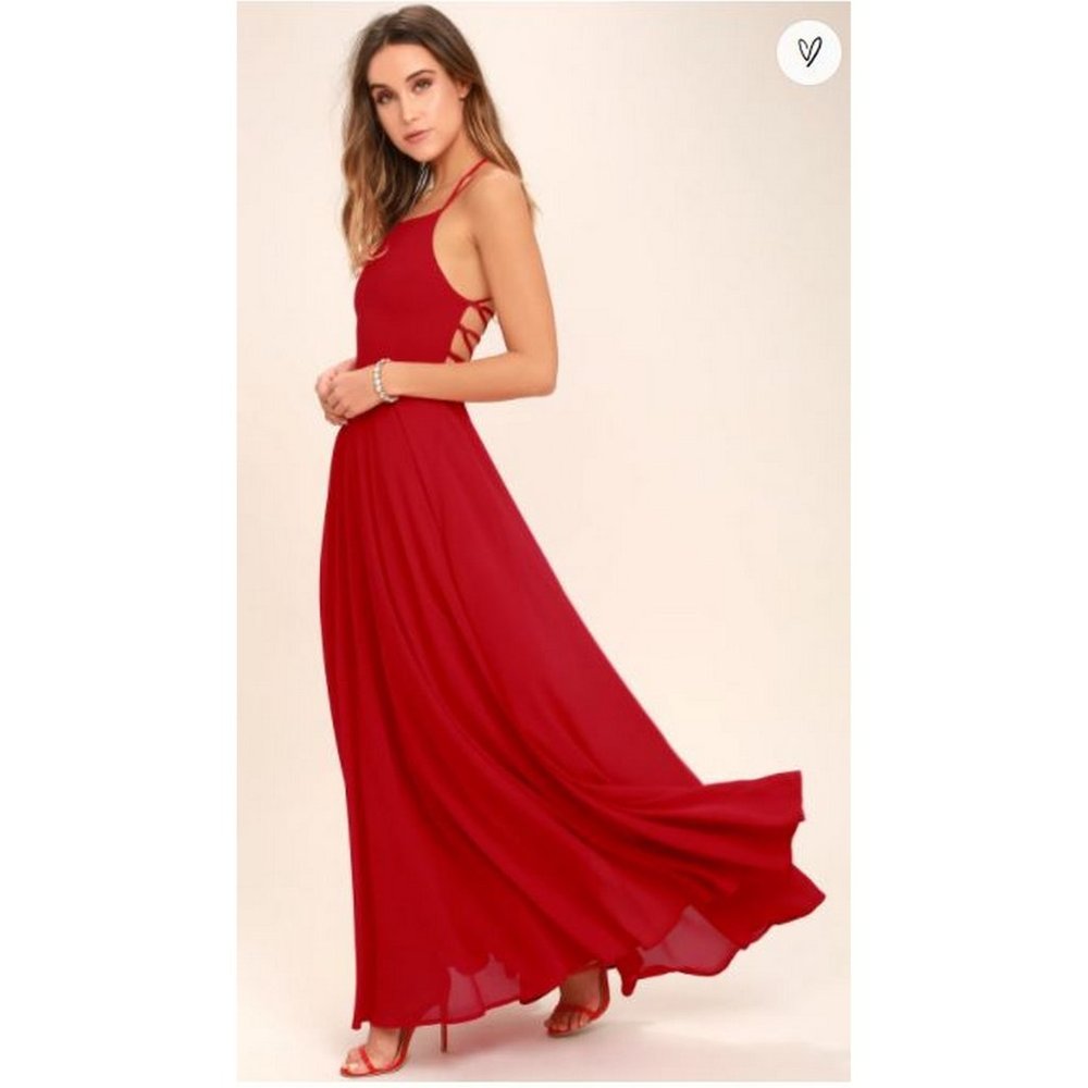 Lulus Strappy Red Maxi Dress